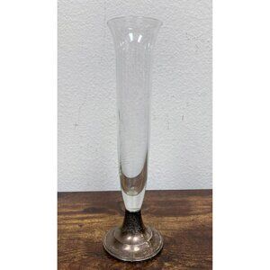 VTG‎ Estate Alvin S288 Weighted Sterling Silver & Cut Glass 8 ½" Bud Vase! 17